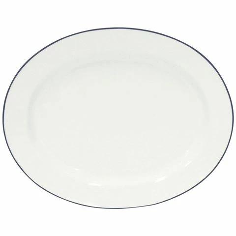 Costa Nova - Beja White Blue Oval Platter 40cm 3 Costa Nova - Beja White Blue Oval Platter 40cm