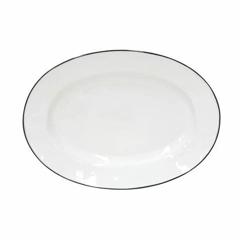 Costa Nova - Beja White Blue Oval Platter 30cm 3 Costa Nova - Beja White Blue Oval Platter 30cm