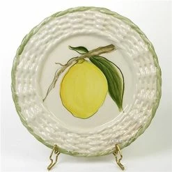 Zanatta - Dessert Dish W/Twisted Edge & Lemon Design 23.5cm