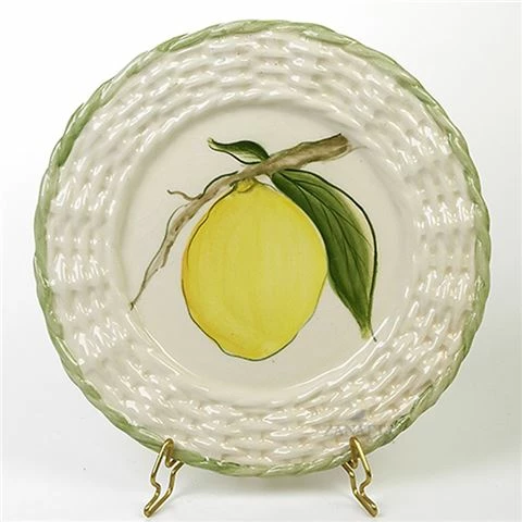 Zanatta - Dessert Dish W/Twisted Edge & Lemon Design 23.5cm 3 Zanatta - Dessert Dish W/Twisted Edge & Lemon Design 23.5cm