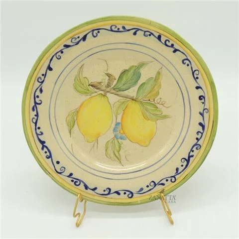 Zanatta - Italian Dessert Dish W/Lemon Design Cream Colour 3 Zanatta - Italian Dessert Dish W/Lemon Design Cream Colour