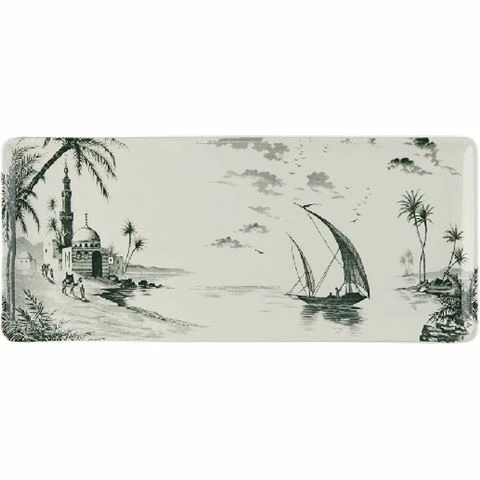 Gien - Les Dépareillées Vue Orient Oblong Serving Tray 36cm 3 Gien - Les Dépareillées Vue Orient Oblong Serving Tray 36cm