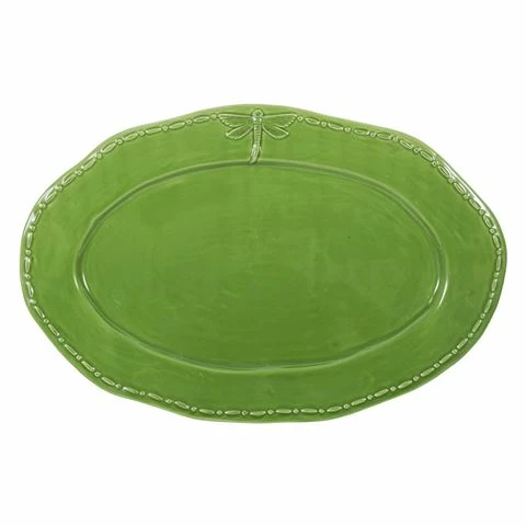 French Country - Dragonfly Green Oval Platter Large 42cm 3 French Country - Dragonfly Green Oval Platter Large 42cm