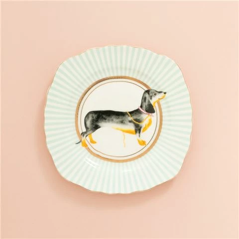 Yvonne Ellen - Afternoon Tea Story Dog Cake Plate Square 16cm 3 Yvonne Ellen - Afternoon Tea Story Dog Cake Plate Square 16cm