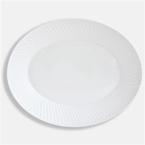 Bernardaud - Twist Blanc Oval Platter 39.5cm 3 Bernardaud - Twist Blanc Oval Platter 39.5cm