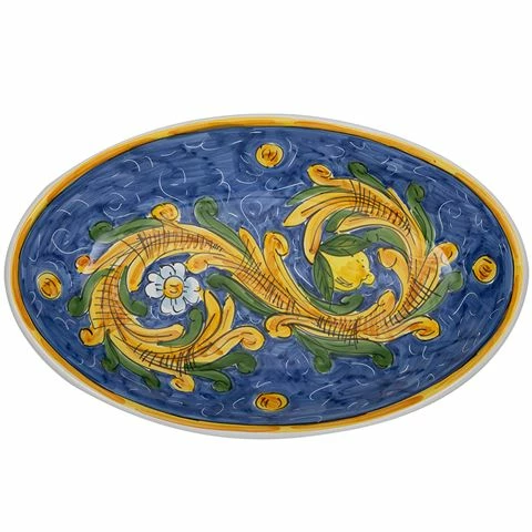 Ceramiche Siciliane - Sicily Oval Platter Blue Lemons 44cm 3 Ceramiche Siciliane - Sicily Oval Platter Blue Lemons 44cm