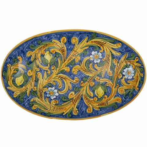 Ceramiche Siciliane - Sicily Oval Platter Blue Lemons 61cm 3 Ceramiche Siciliane - Sicily Oval Platter Blue Lemons 61cm