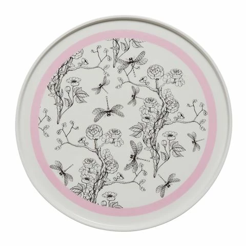 In The Roundhouse - Chinoiserie Plate Pink & White 3 In The Roundhouse - Chinoiserie Plate Pink & White