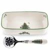 Spode - Christmas Tree Cranberry Server With Slotted Spoon 2 Spode - Christmas Tree Cranberry Server With Slotted Spoon -Villeroy & Boch shop 448984 Large