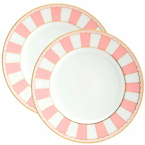 Noritake - Carnivale Cake Plate Pink 21cm Set 2pce 3 Noritake - Carnivale Cake Plate Pink 21cm Set 2pce