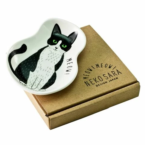Concept Japan - Cat Accessory Dish Black And White Cat 3 Concept Japan - Cat Accessory Dish Black And White Cat