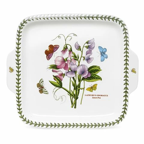Portmeirion - Botanic Garden Square Dessert Dish W/Handles 3 Portmeirion - Botanic Garden Square Dessert Dish W/Handles