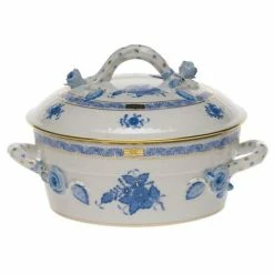 Herend - Chinese Bouquet Blue AB Covered Vegetable Dish