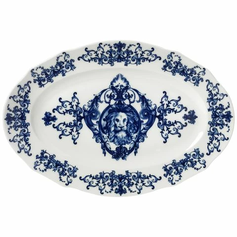 Richard Ginori - Babele Oval Flat Platter Blue 40cm 3 Richard Ginori - Babele Oval Flat Platter Blue 40cm