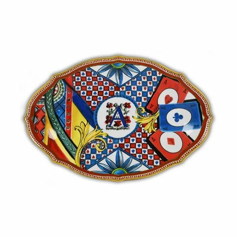 Baci Milano - Regina Di Cuori Oval Platter Small 30.5x20cm 3 Baci Milano - Regina Di Cuori Oval Platter Small 30.5x20cm