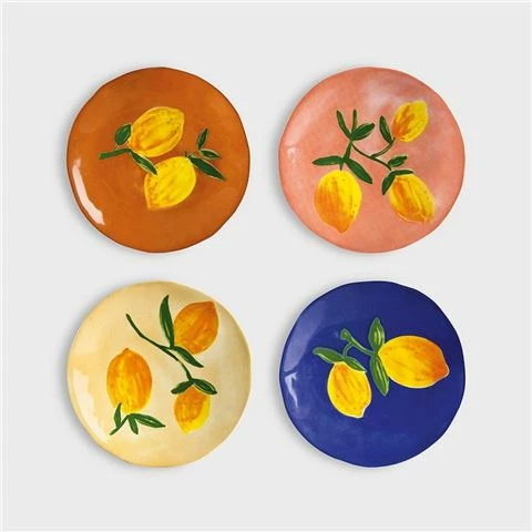 Klever - Lemon Full Colour Plate Set 4pce 3 Klever - Lemon Full Colour Plate Set 4pce